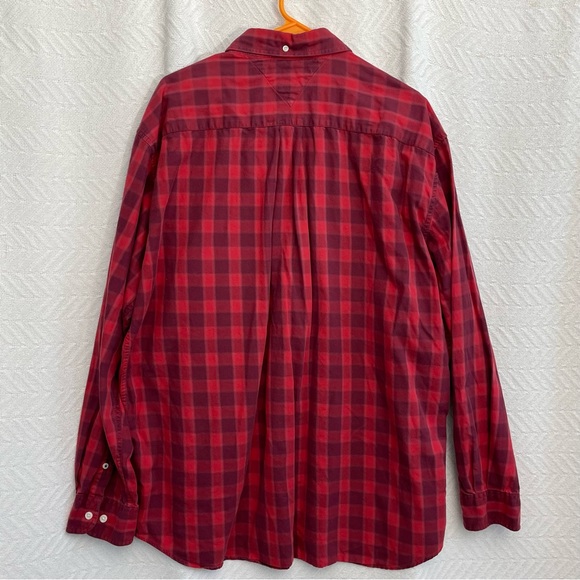 Tommy Hilfiger Plaid Shirts Red Blue Classic Fit Mens XXL Lt Wt. Flannel (2) - Picture 4 of 15
